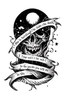 tho i walk through the valley of the shadow of death I fear no evil for tho you are with me tattoo design idea