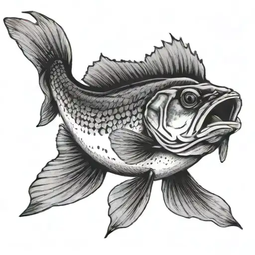walleye fish tattoo design idea