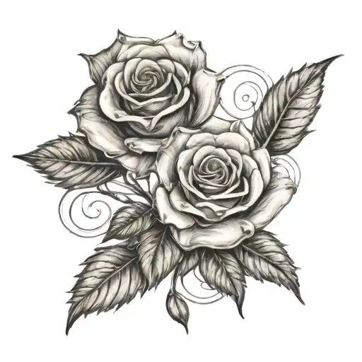 infinity and roses growing tattoo design idea