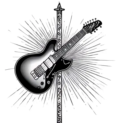 Guitar Cross tattoo design idea