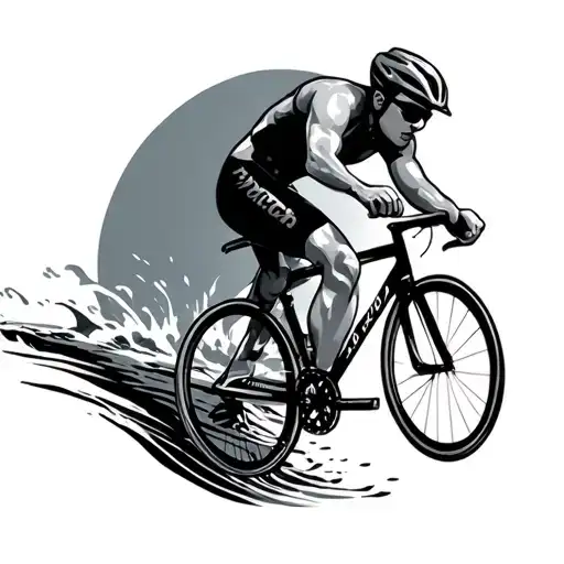 swim bike and run tattoo design idea