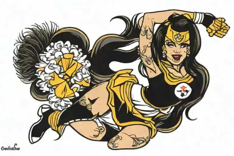 Pittsburgh steeler cheerleader tattoo design idea