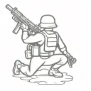 toy soldier kneeling with bazooka rocket tattoo design idea