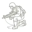 toy soldier kneeling with bazooka rocket tattoo design idea