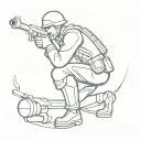 toy soldier kneeling with bazooka rocket tattoo design idea