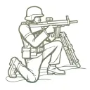 toy soldier kneeling with bazooka rocket tattoo design idea