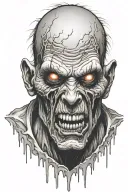 zombie head tattoo design idea