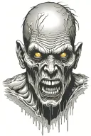 zombie head tattoo design idea