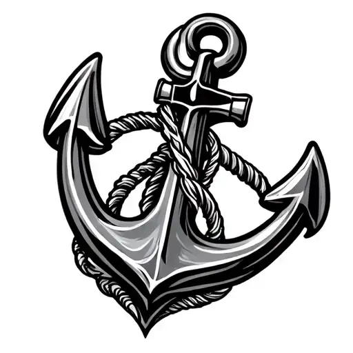 anchor with compass rose tattoo design idea