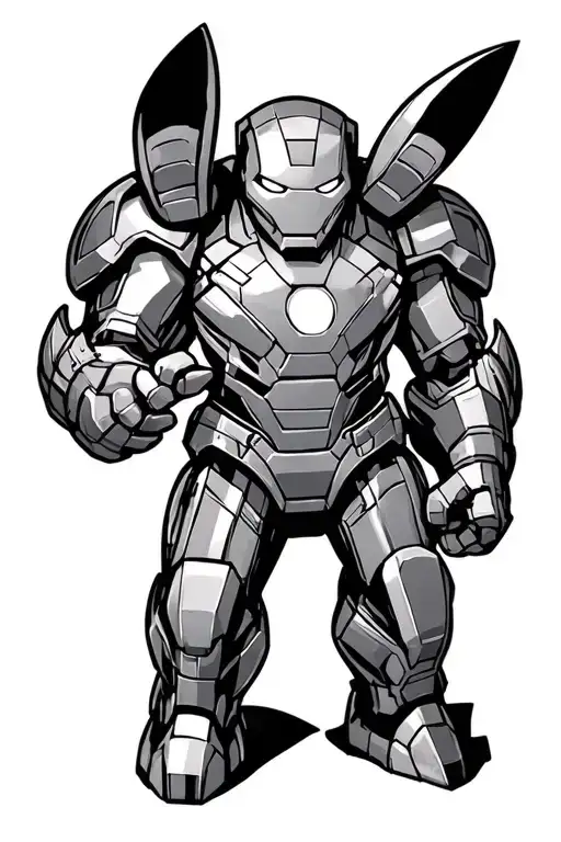 Pokémon as marvel avengers Ironman captain tattoo design idea