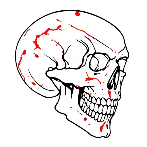 Depression Skull tattoo design idea