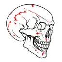 Depression Skull tattoo design idea