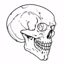 Depression Skull tattoo design idea