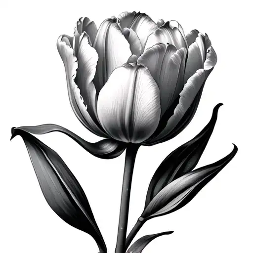 Tulipe Mimosa Liseron tattoo design idea