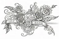 Inner forearm tattoo idea. "Page 111 as text" is in pure script cursive at the top horizontal tattoo design idea
