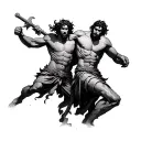 David and Goliath tattoo design idea