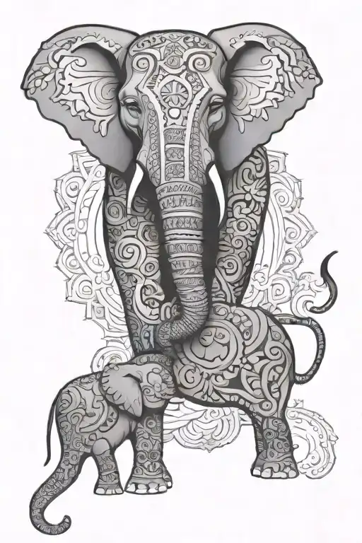 elephant mandala tattoo design idea