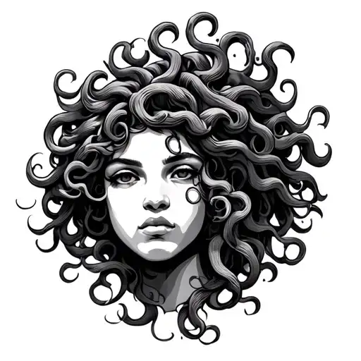 African Medusa tattoo design idea
