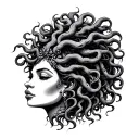 African Medusa tattoo design idea