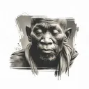 African monk meditating tattoo design idea