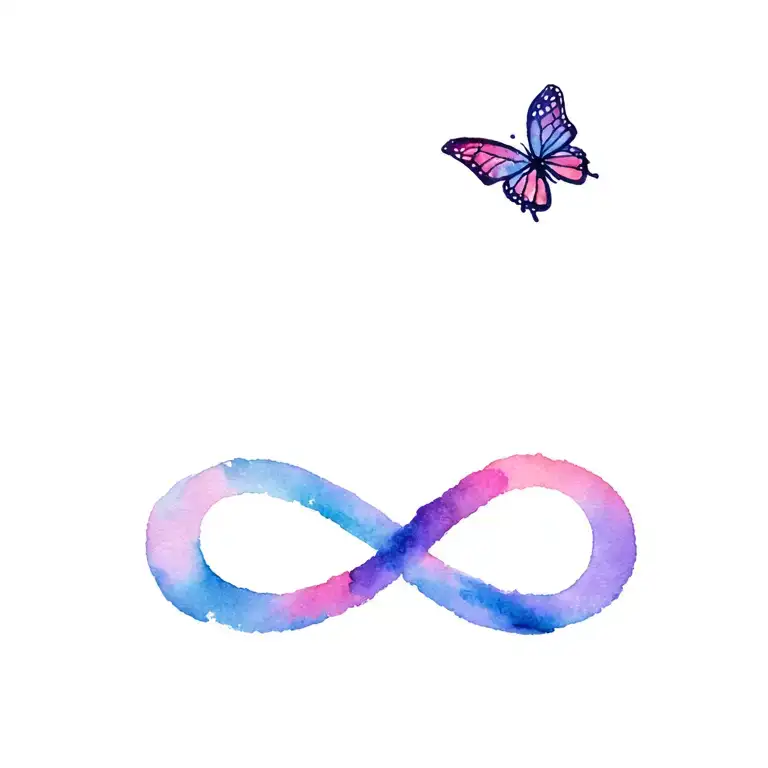butterfly and infinity symbol tattoo design idea