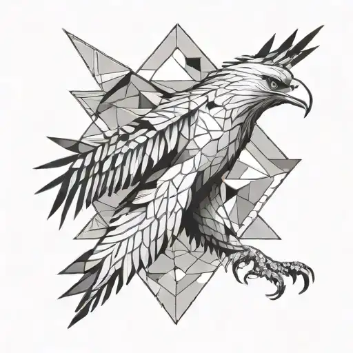 eagle in flight geometric triangles  tattoo design idea