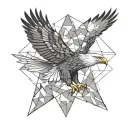 eagle in flight geometric triangles  tattoo design idea
