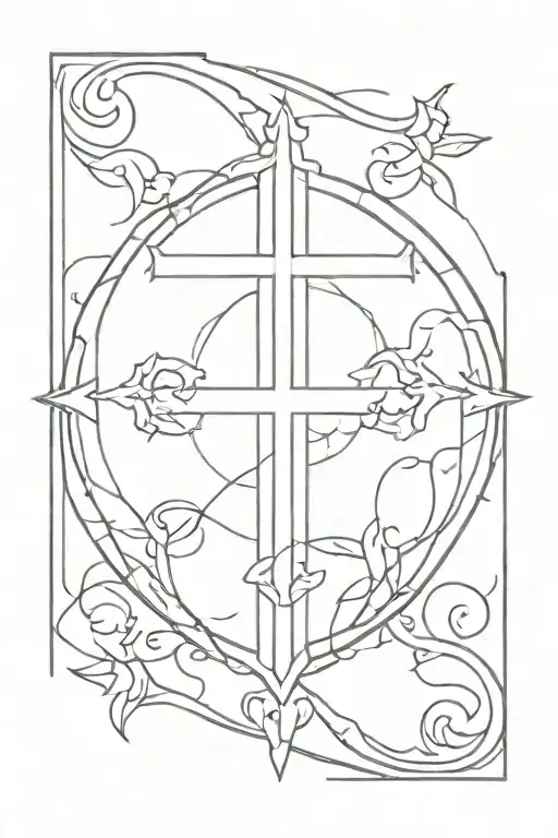 holy trinity cross tattoo design idea