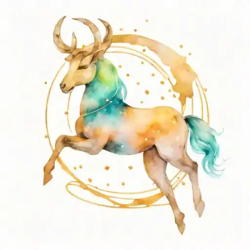 Capricorn constellation intertwined tattoo design idea