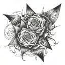 a sketch, in a sharp abstract style tattoo design idea