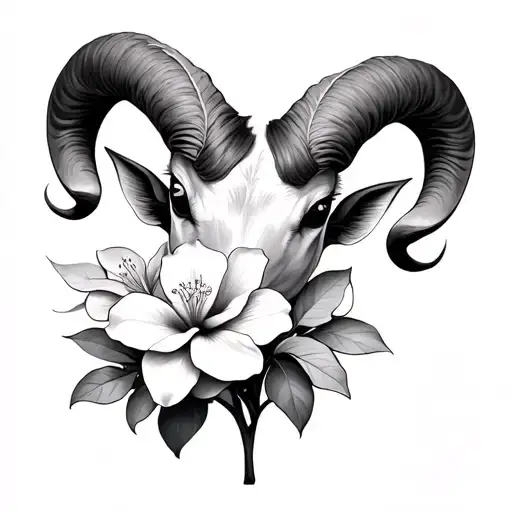 Aries, Arabian jasmine, Japanese tattoo design idea