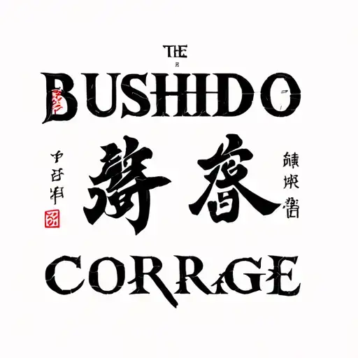 represents the seven virtues of the Bushido code: justice, honor, courage, honesty,  tattoo design idea