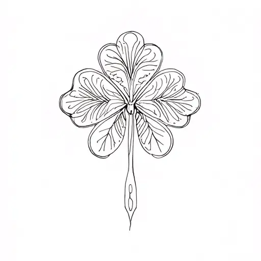 clover cyber sigilism tattoo design idea