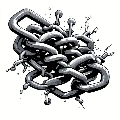 Breaking Chain Link tattoo design idea