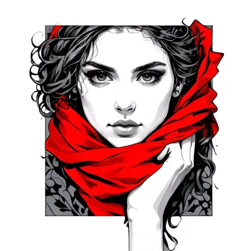 Red Scarf tattoo design idea