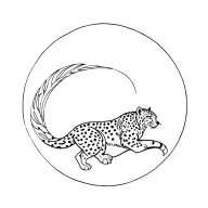 Traditional japanese snow leopard, heron moon and sun. tattoo design idea