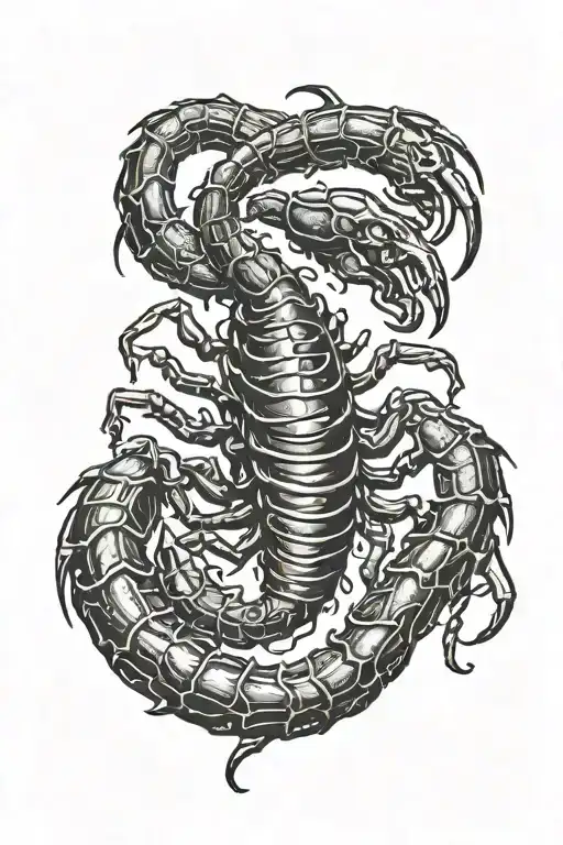 scorpion black and white  tattoo design idea