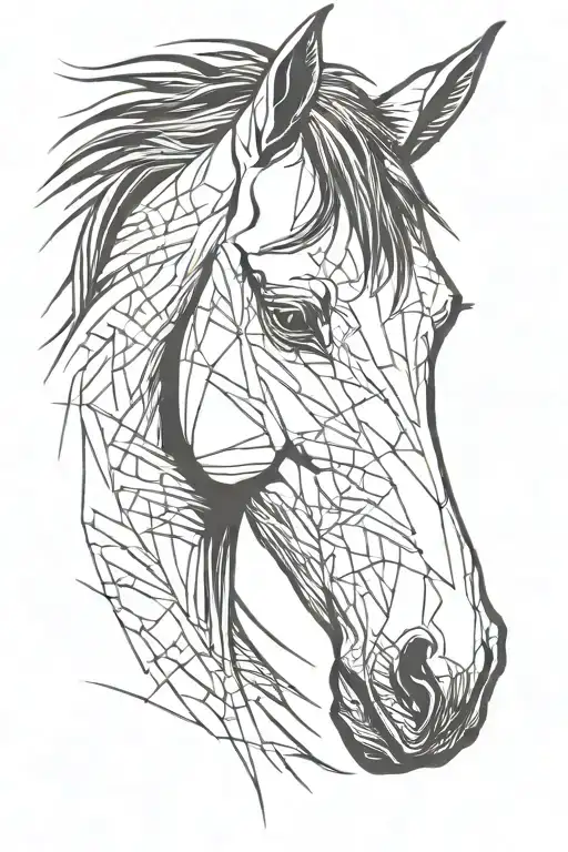 Horse head tattoo design idea