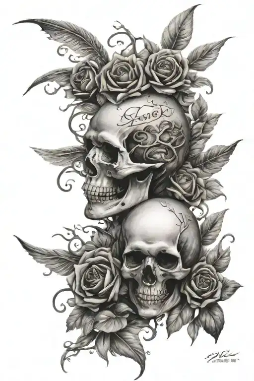 Anxiety depression love death tattoo design idea