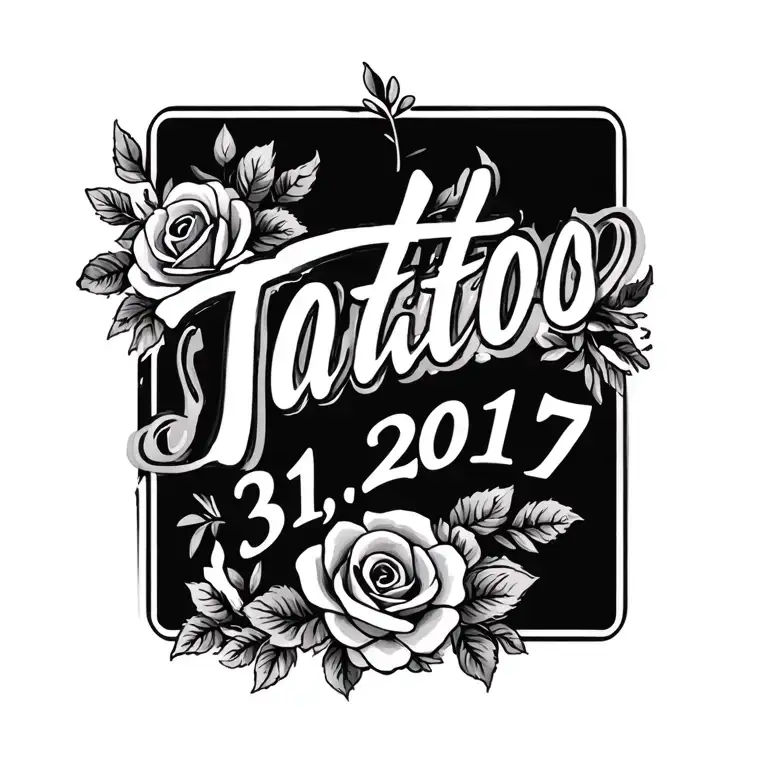 "31-03-2017" Wedding Anniversary tattoo design idea