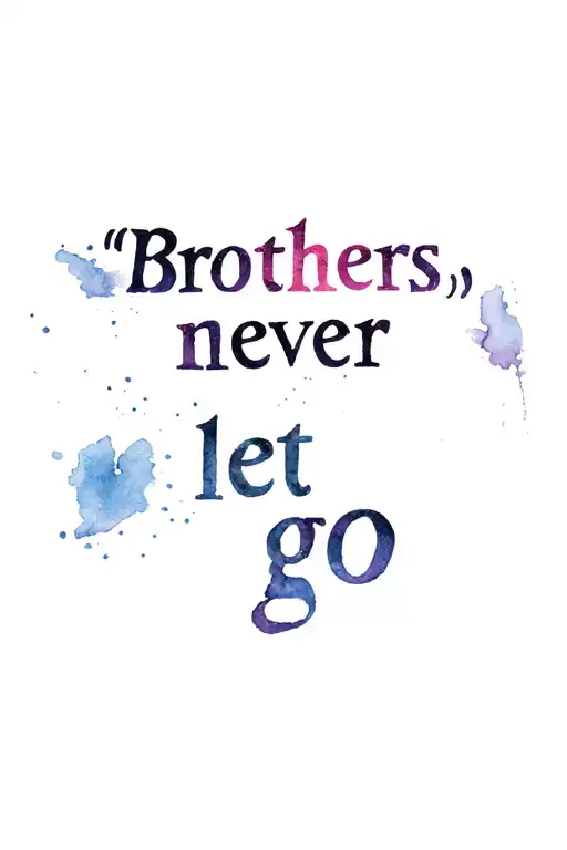 "Brothers never let go" text tattoo tattoo design idea