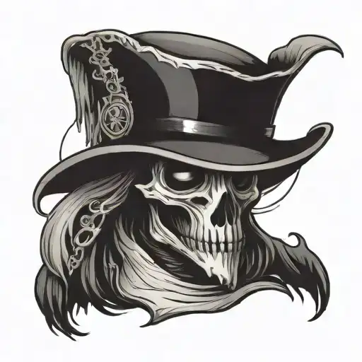 Plague doctor holding a skull tattoo design idea