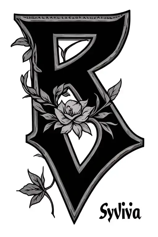 The name sylvia shaded and in a nice font The letters tattoo design idea