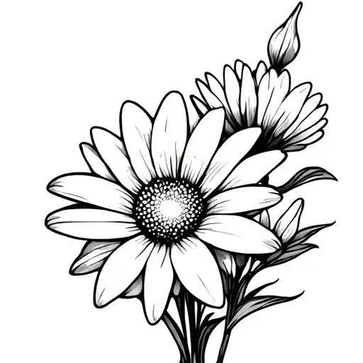 daisy lily tattoo design idea