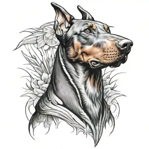 3 Doberman tattoo design idea