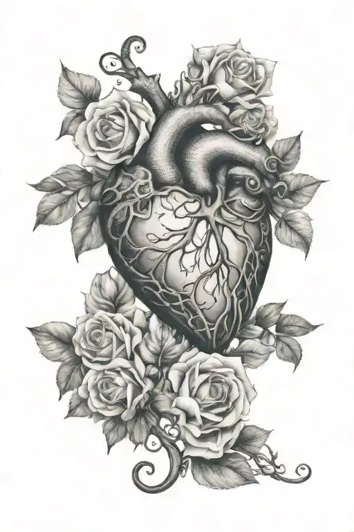 Amelia with a heart tattoo design idea