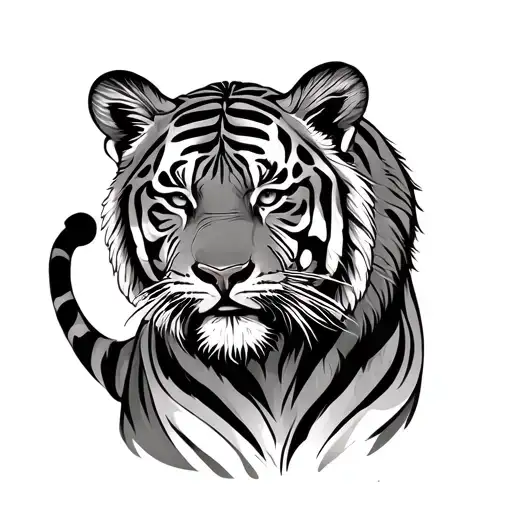 Tiger And Cub tattoo design idea