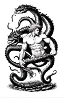 Hercules fighting hydra tattoo design idea