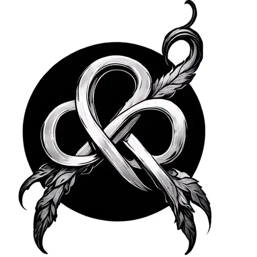 infinity design with d k r p  letters hidden tattoo design idea