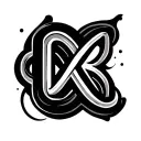 infinity design with d k r p  letters hidden tattoo design idea